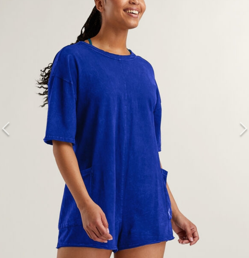 FP Movement by Free People Royal Blue V-Back Romper - Picture 2 of 2
